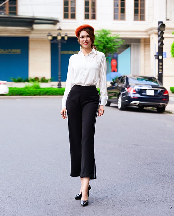 Quần Lửng Ống Rộng Culottes Ô PAN048