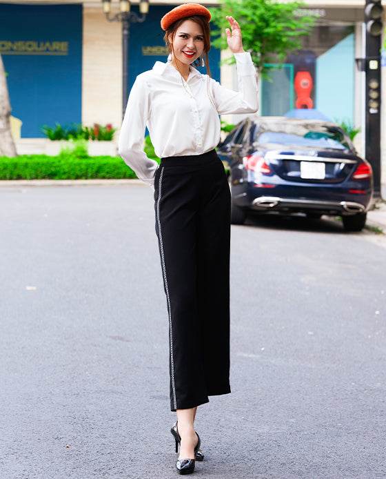 Quần Lửng Ống Rộng Culottes Ô PAN048 - Hity