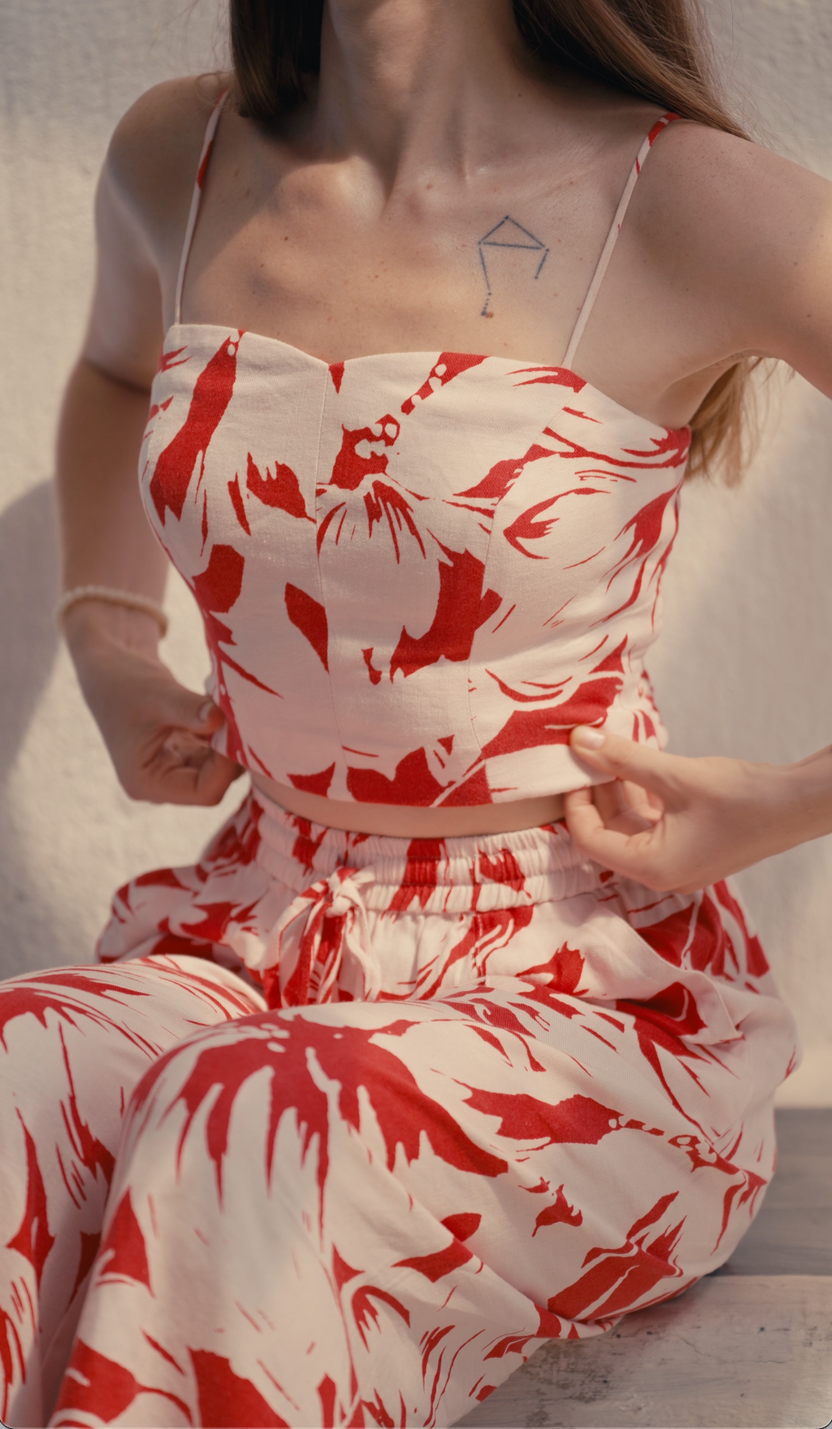 Áo croptop hai dây linen cotton thời trang Hity