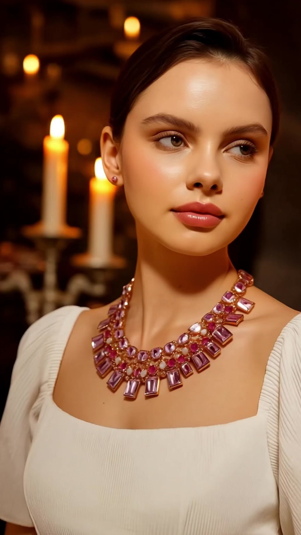 Vòng cổ pha lê trang sức đi tiệc thời trang Hity