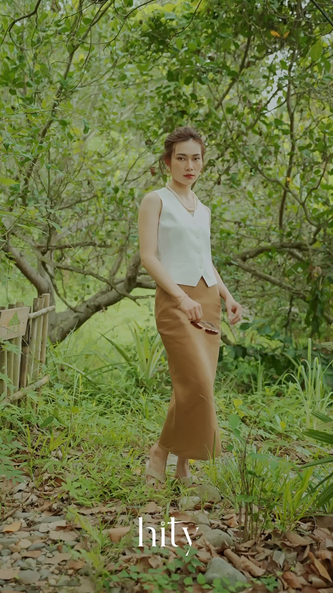 Áo vest gile linen trắng thời trang Hity