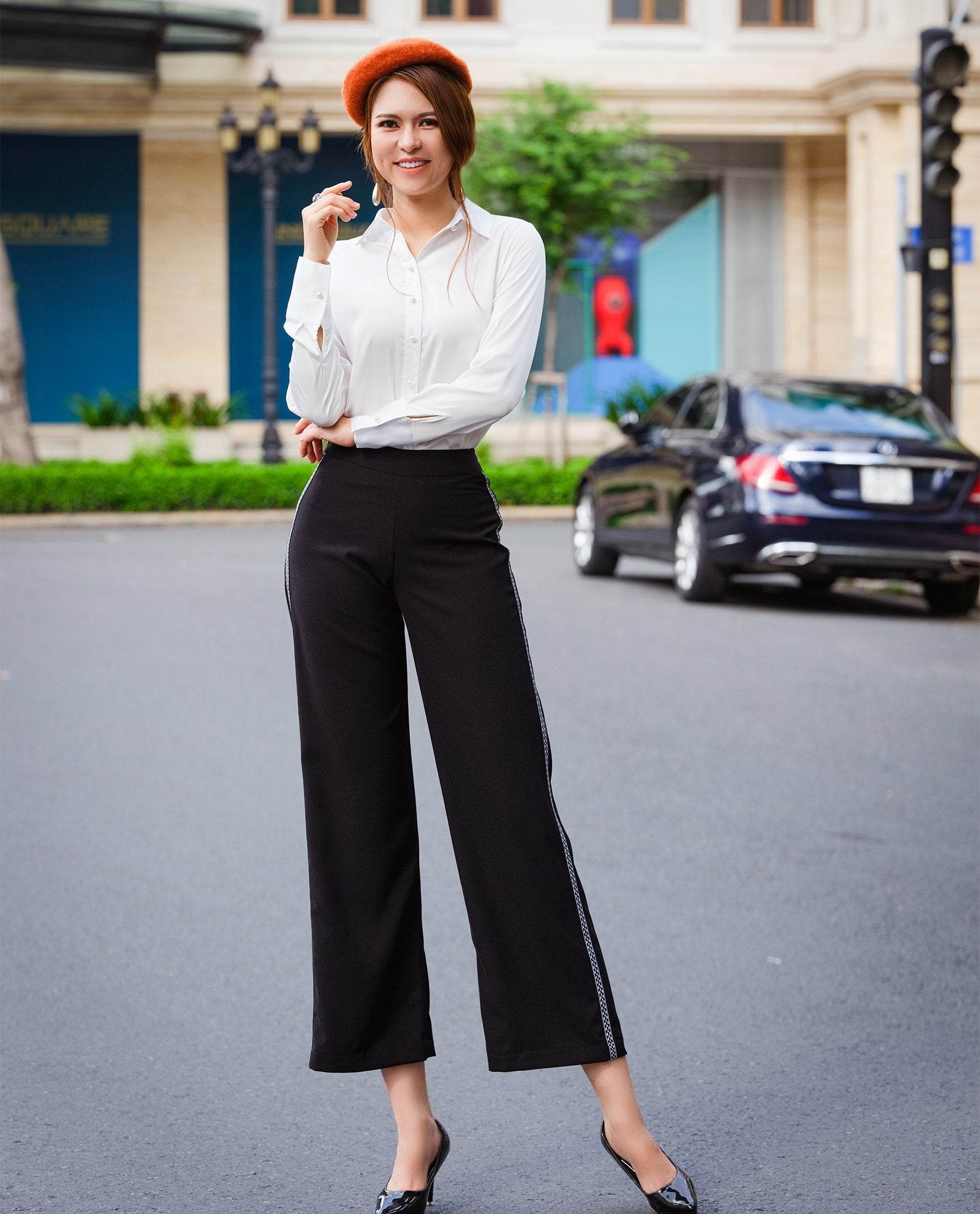 Quần Lửng Ống Rộng Culottes Ô PAN048 - Hity