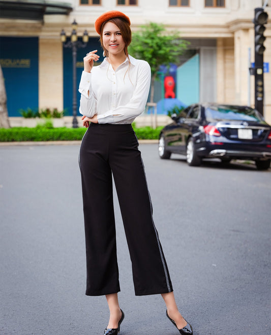 Quần Lửng Ống Rộng Culottes Ô PAN048