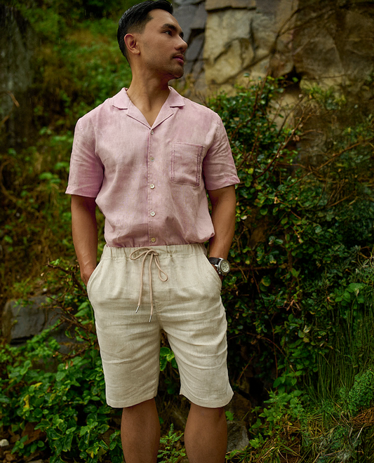Quần shorts đùi nam sooc linen xám | Thời trang bền vững Hity