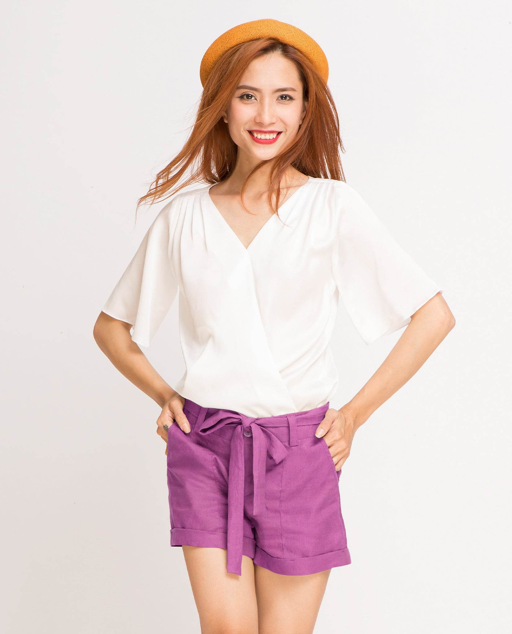 Quần Shorts Linen Oải Hương PAN011 - Hity