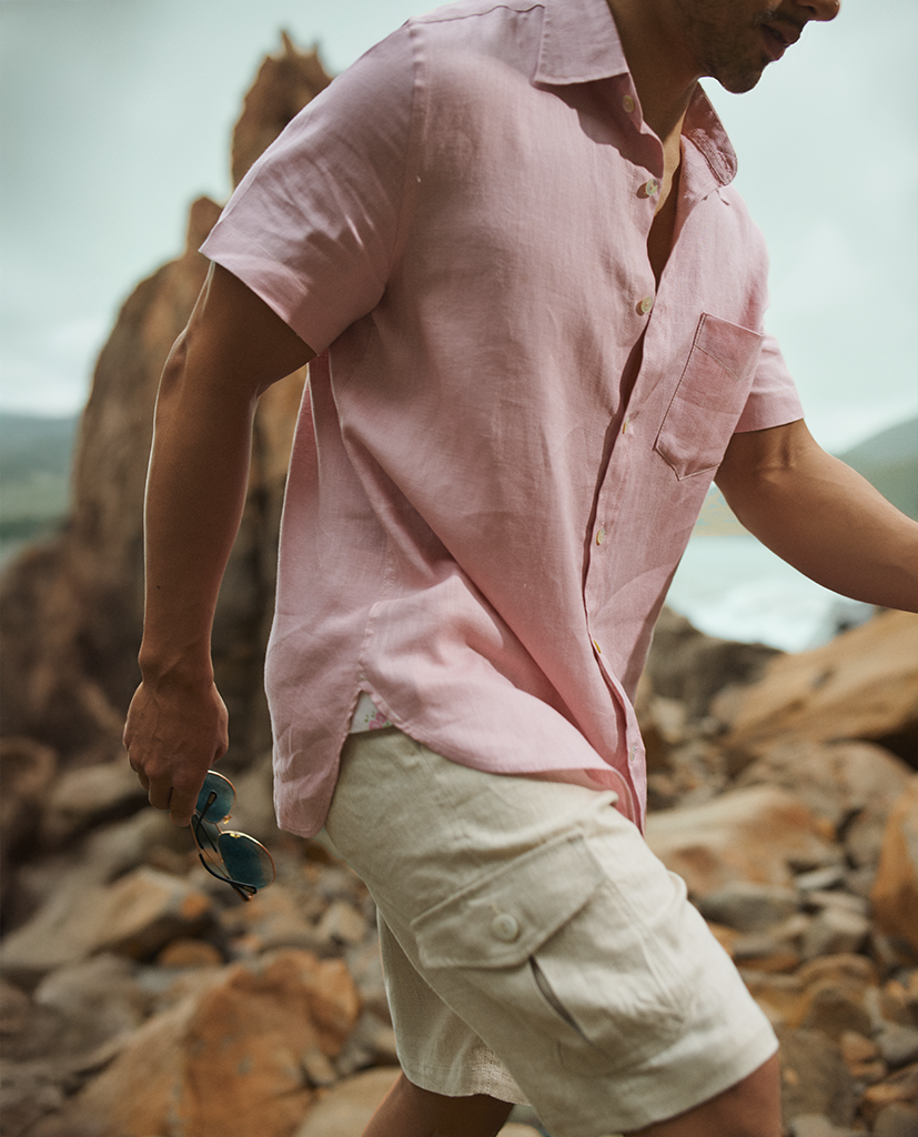 Quần Shorts Túi Hộp Linen Lưu Sa PANM01
