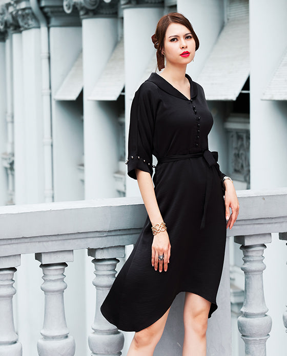 Đầm Tay Liền Xạ Hương DRE130