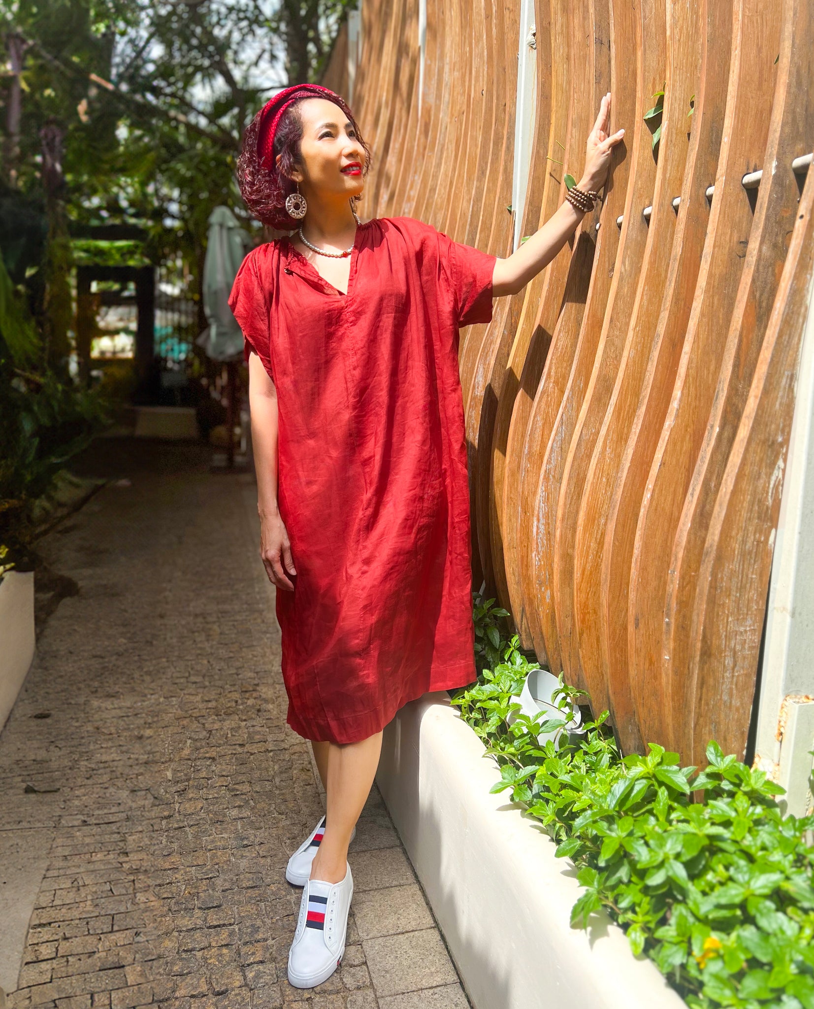 Đầm suông form rộng đầm thiết kế oversized linen tơ vải lanh phong cách sang trọng thời trang thiết kế nguyên bản Hity