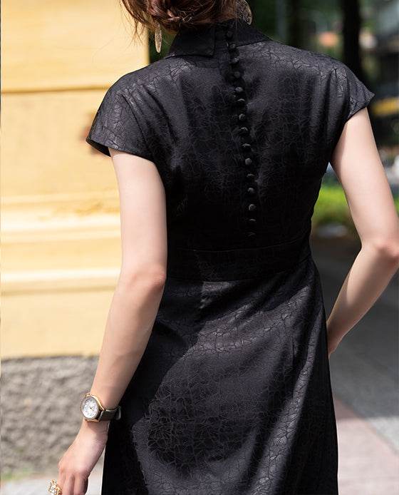 Đầm Cổ Sam Valentina DRE145 Đen Huyền Bí - Hity