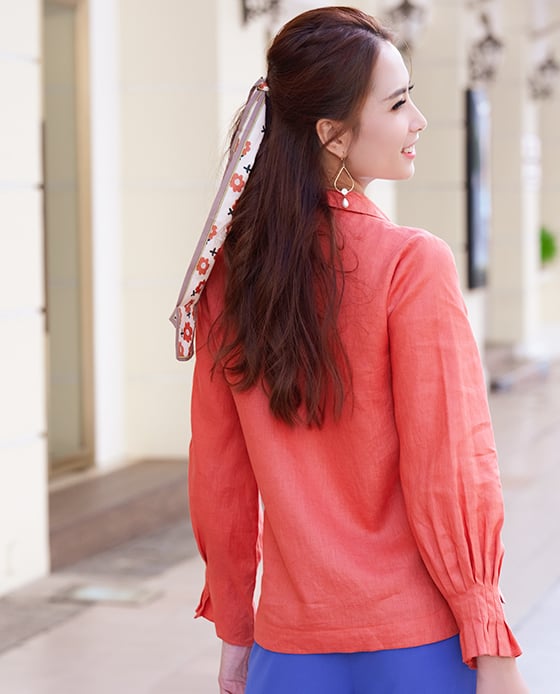 Áo Cổ Ve Linen Celosia TOP148