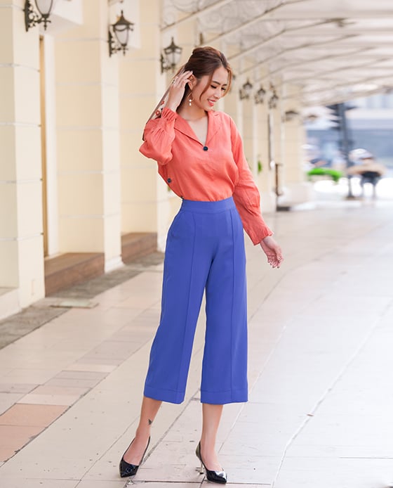 Áo Cổ Ve Linen Celosia TOP148