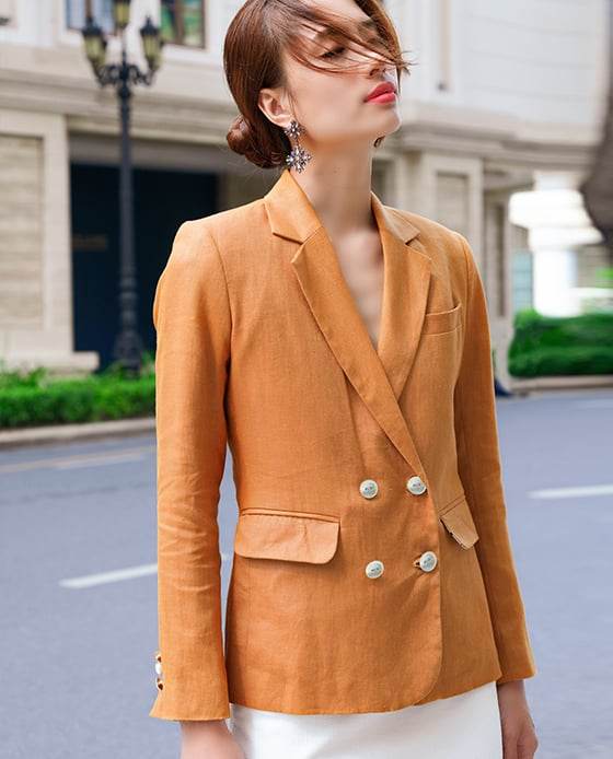 Áo Blazer Linen Terracotta TOP172 - Hity