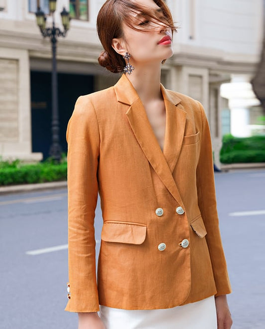 Áo Blazer Linen Terracotta TOP172