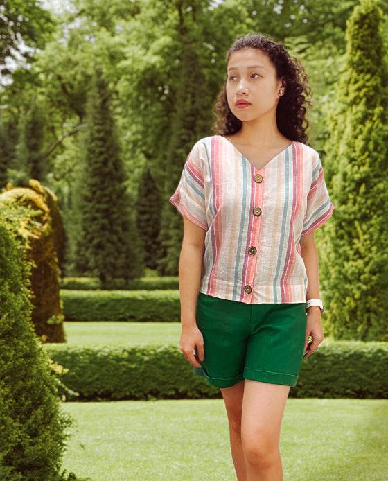 Áo Croptop Linen Rainbow TOP134 - Hity