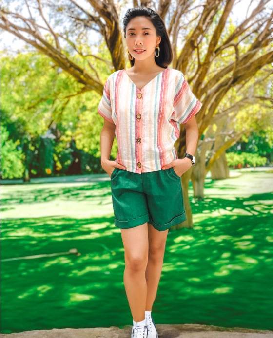 Áo Croptop Linen Rainbow TOP134 - Hity