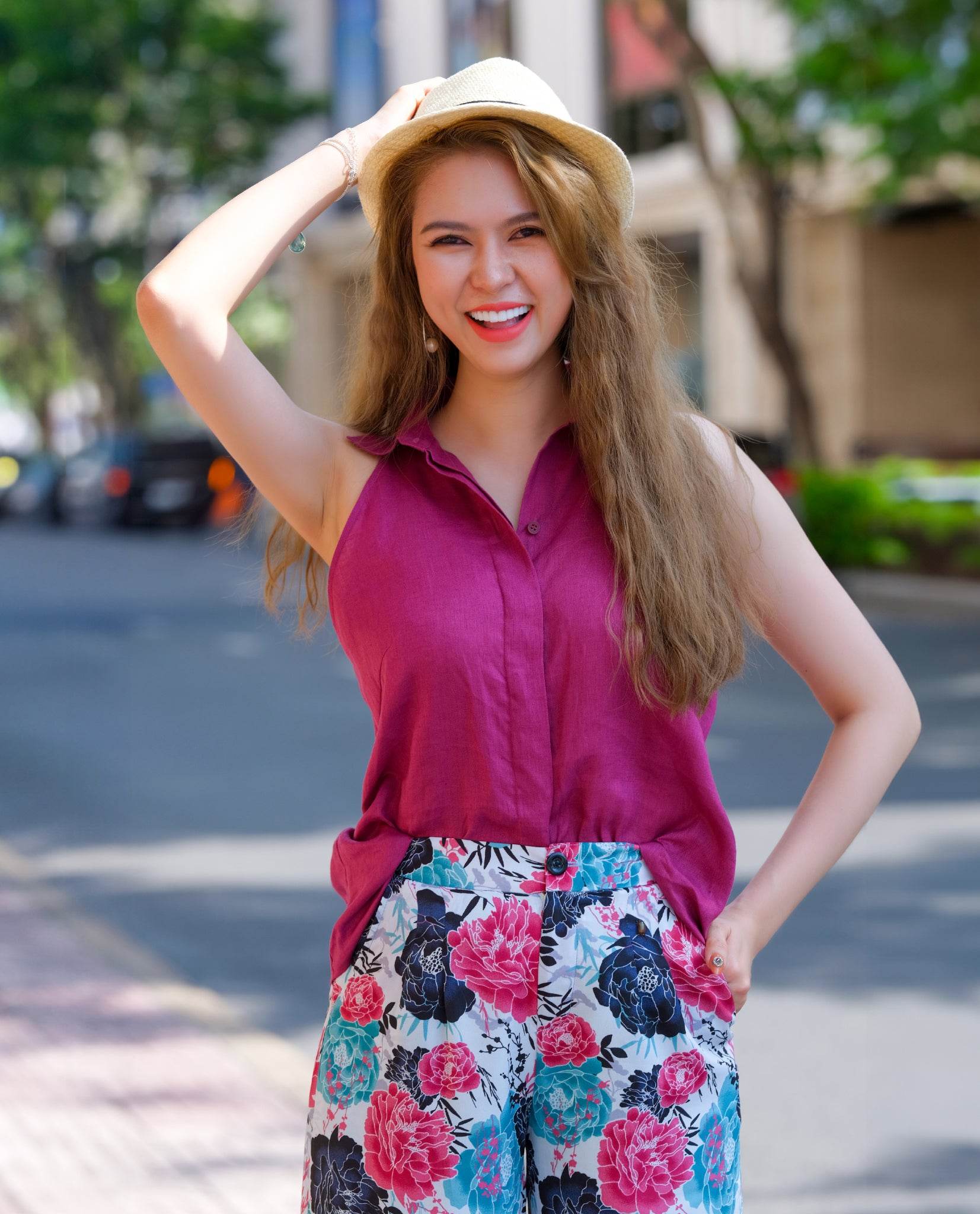 Áo Sơ Mi Halter Sangria TOP159 - Hity