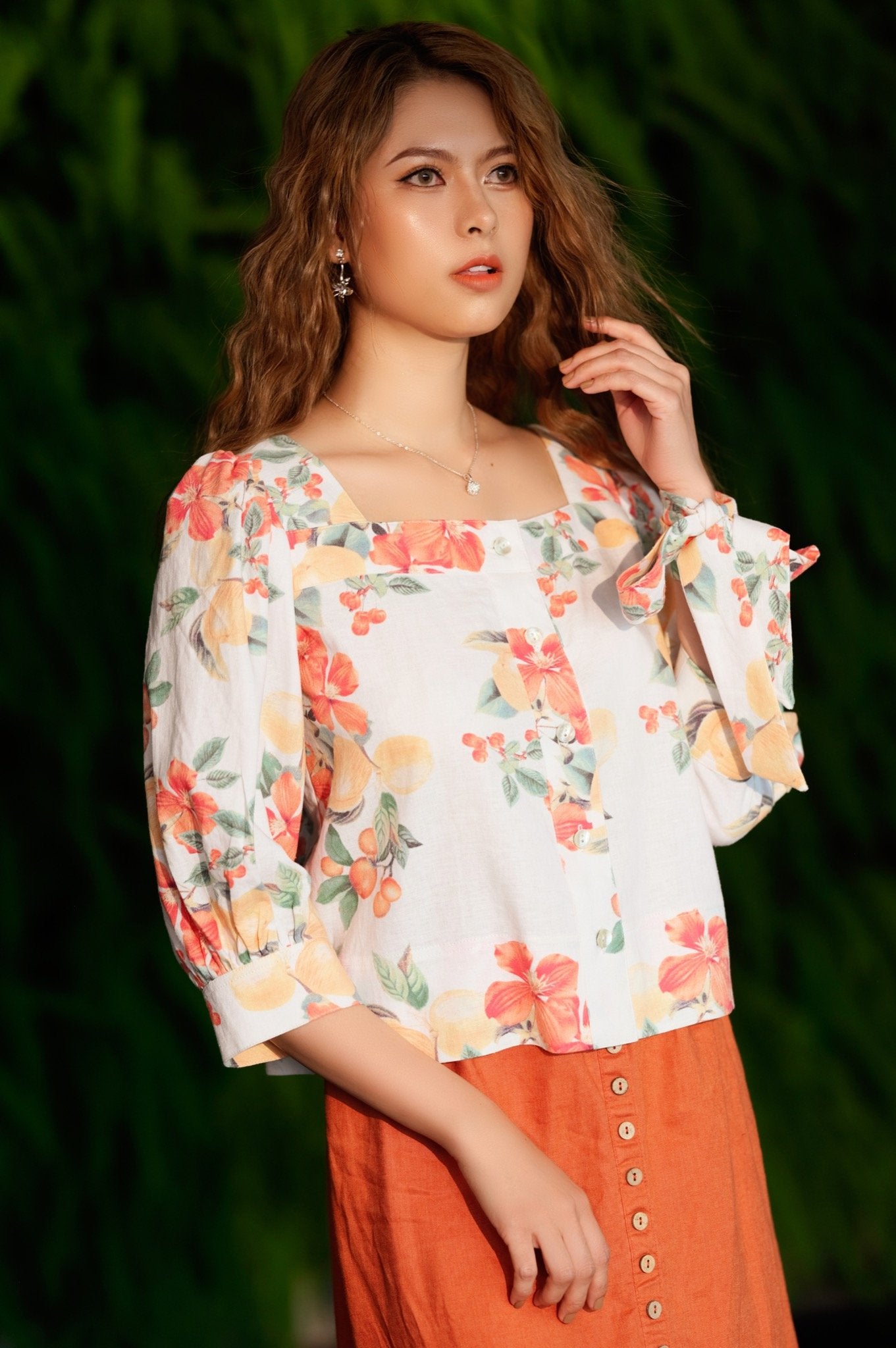 Áo Croptop Linen Bụt TOP132