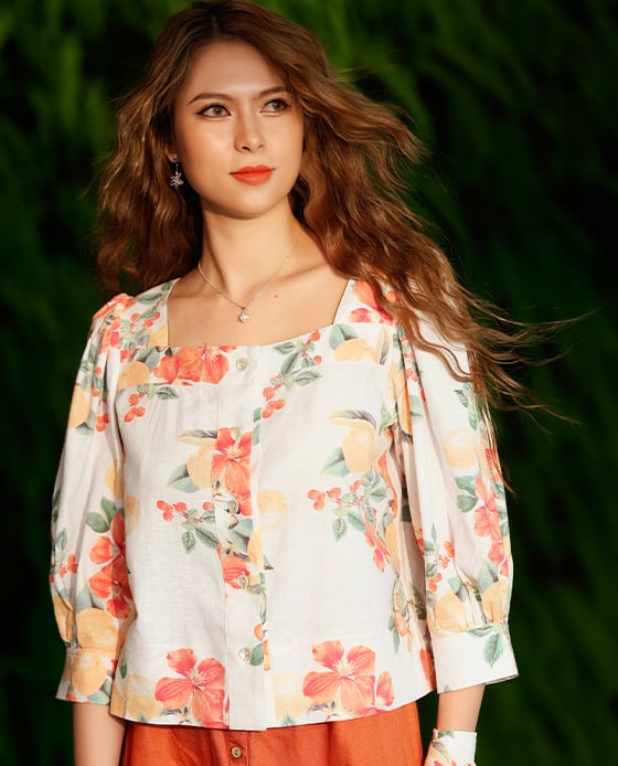 Áo Croptop Linen Bụt TOP132