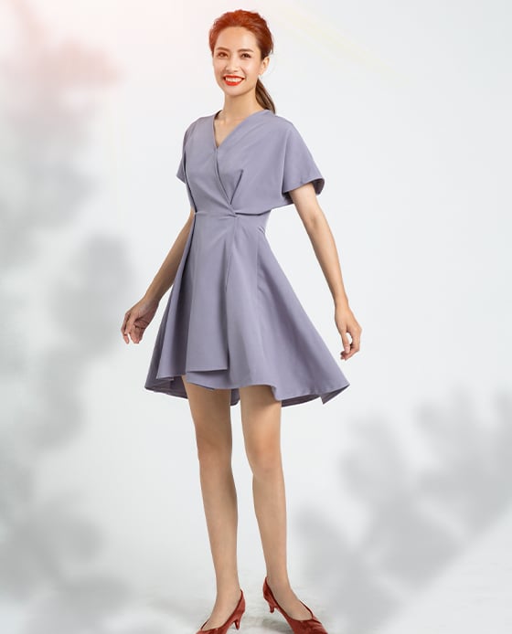 Đầm Không Tuổi Lavender DRE076