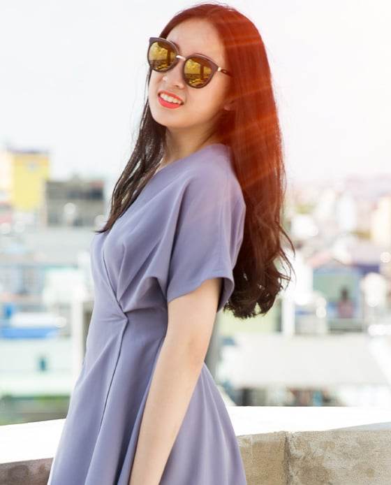 Đầm Không Tuổi Lavender DRE076 - Hity