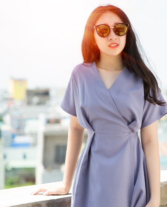 Đầm Không Tuổi Lavender DRE076