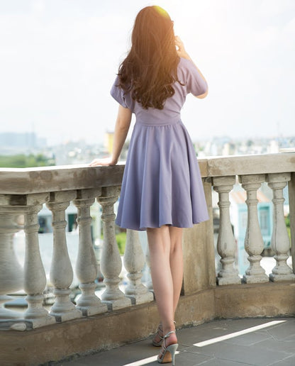 Đầm Không Tuổi Lavender DRE076