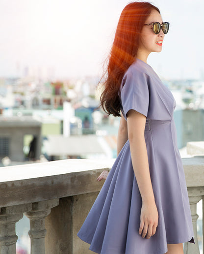 Đầm Không Tuổi Lavender DRE076