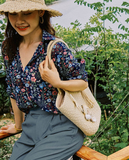 Giỏ Cói Hình Thang ACC008 - Hity