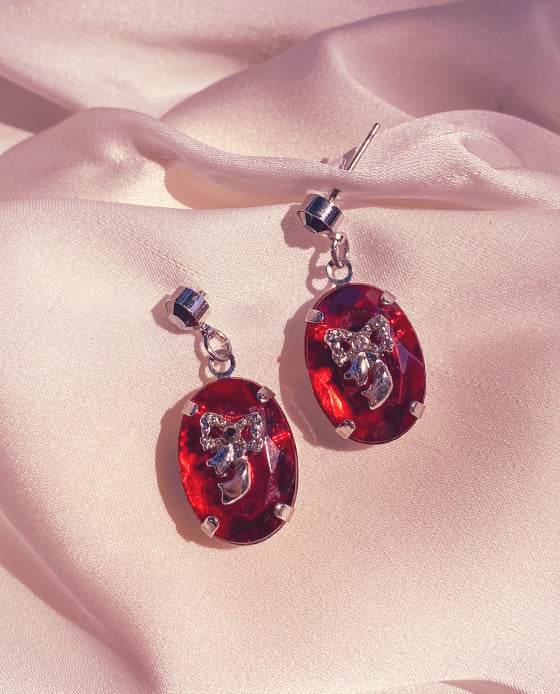 Bông Tai Đỏ Ruby ACC124 - Hity