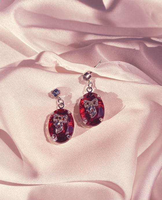 Bông Tai Đỏ Ruby ACC124 - Hity