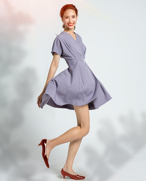 Đầm Không Tuổi Lavender DRE076