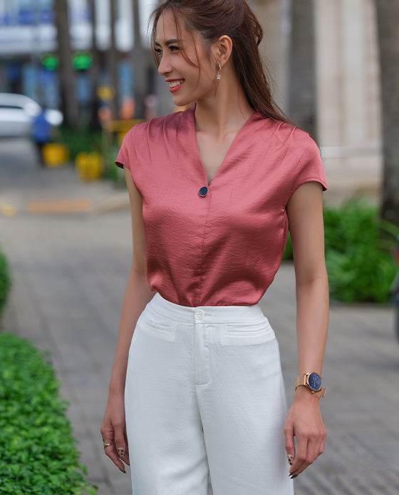 Quần Ống Suông Camellia PAN032 Trắng Daisy - Hity