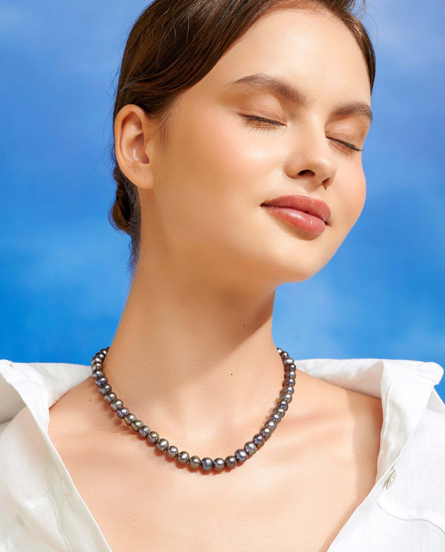 Vòng cổ ngọc trai dị baroque xanh lông công thời trang Hity ACC260