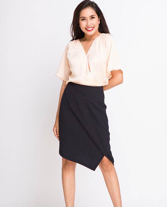 Chân Váy Đắp Vạt SKI020 Kẻ Sọc - Hity
