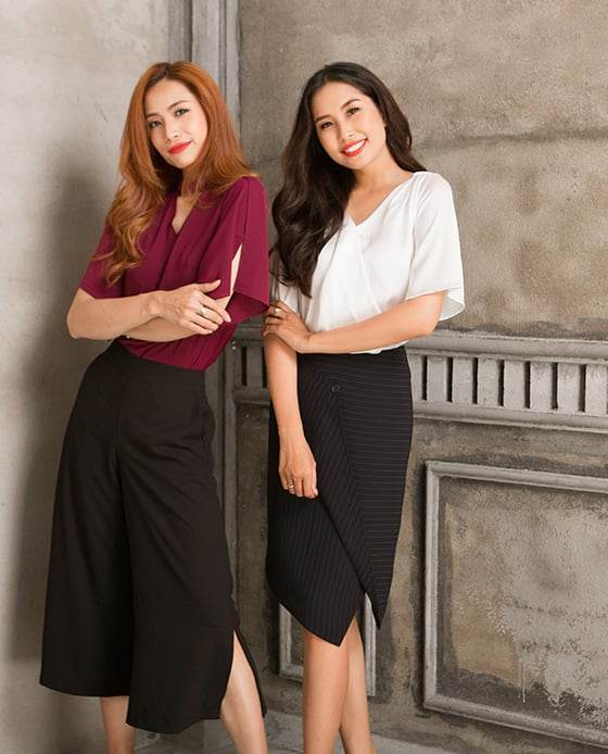 Chân Váy Đắp Vạt SKI020 Kẻ Sọc - Hity