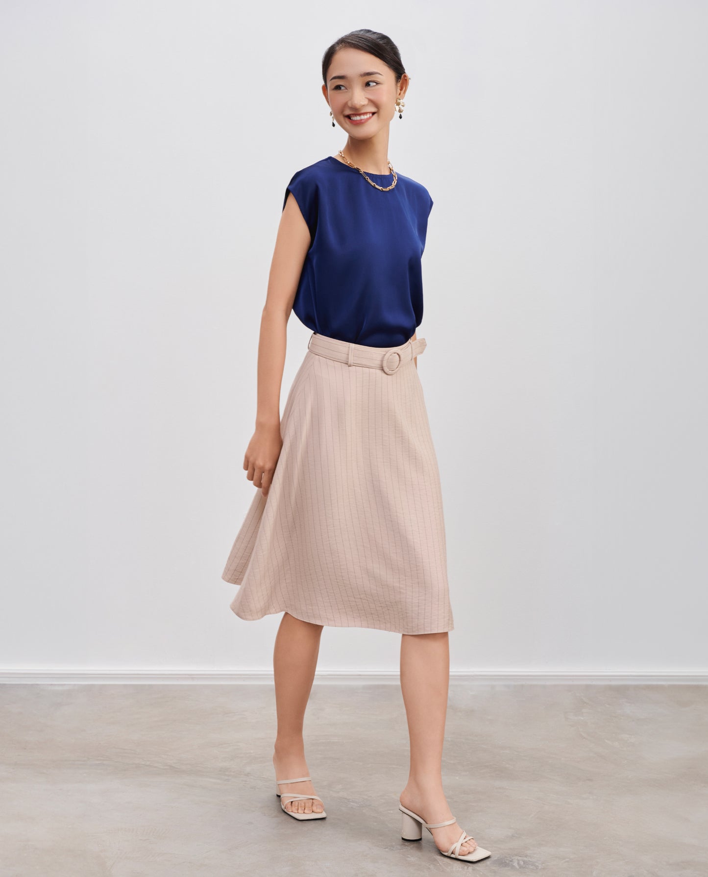 Áo Suông Tay Liền Lam TOP199