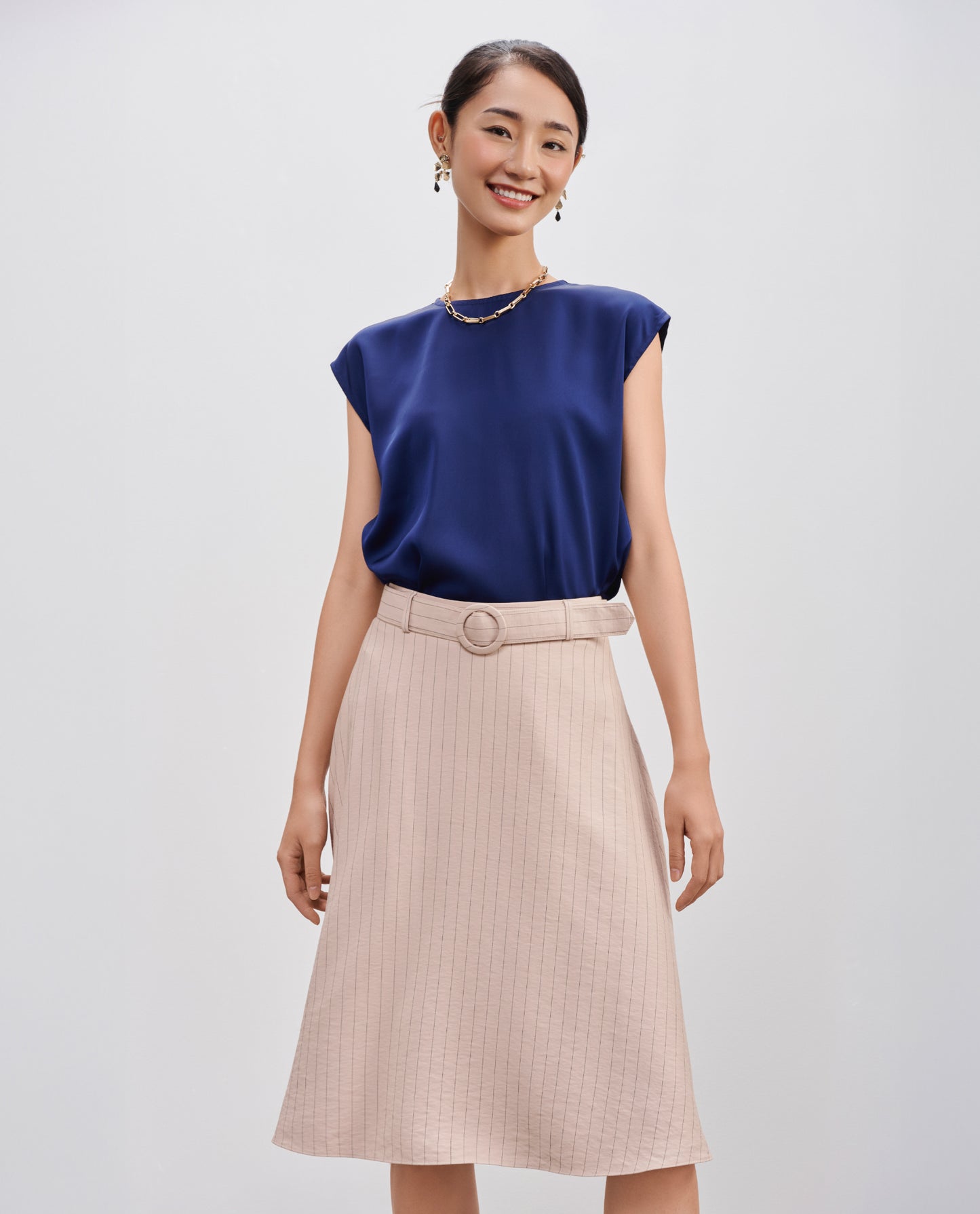 Áo Suông Tay Liền Lam TOP199