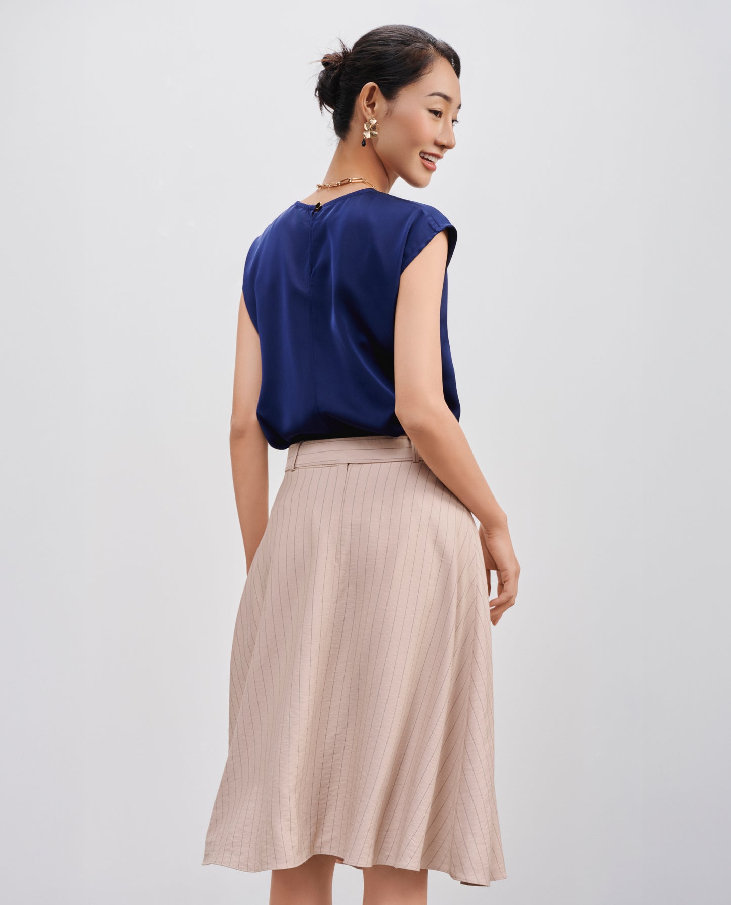 Áo Suông Tay Liền Lam TOP199